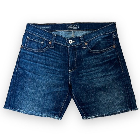Lucky Brand Pants - Jean Shorts Lucky Brand Sienna Slim Boyfriend size 6 / 28 Cutoff Dark Wash